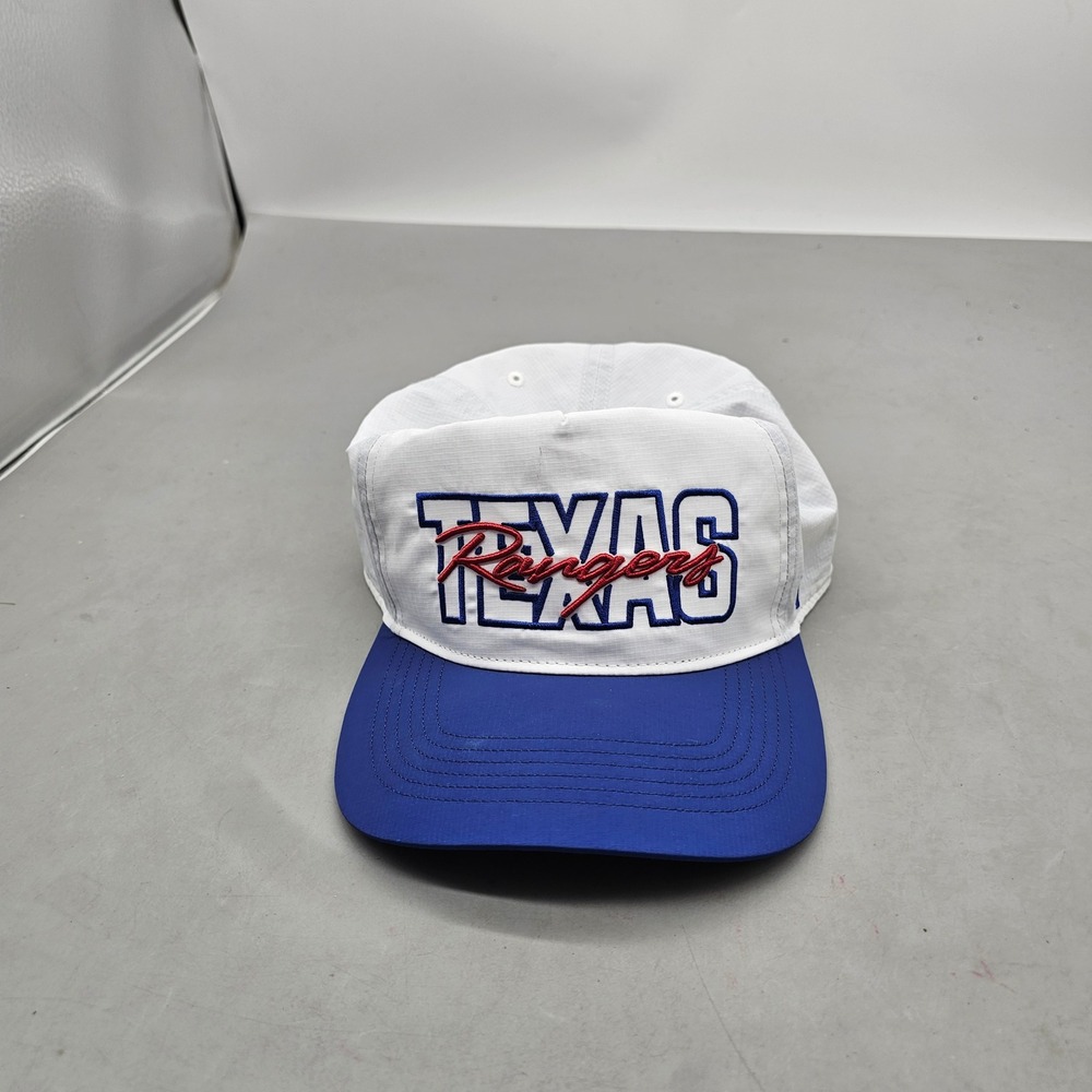 Texas Rangers 47 Brand MLB Snapback Hat White Blue Ripstop Baseball Cap OSFA